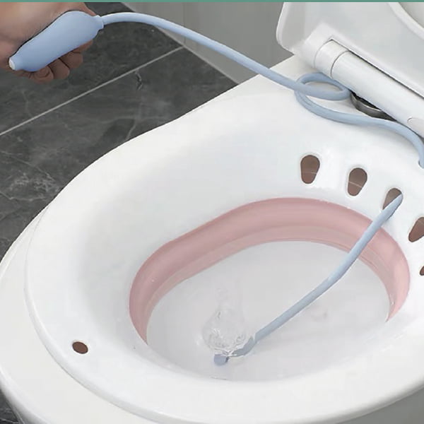 Soothing Sitz Bath for Postpartum, Hemorrhoid & Perineal Relief – Fits Most Toilets | Includes Flusher Hose & Storage Hook | MAI Femme Care